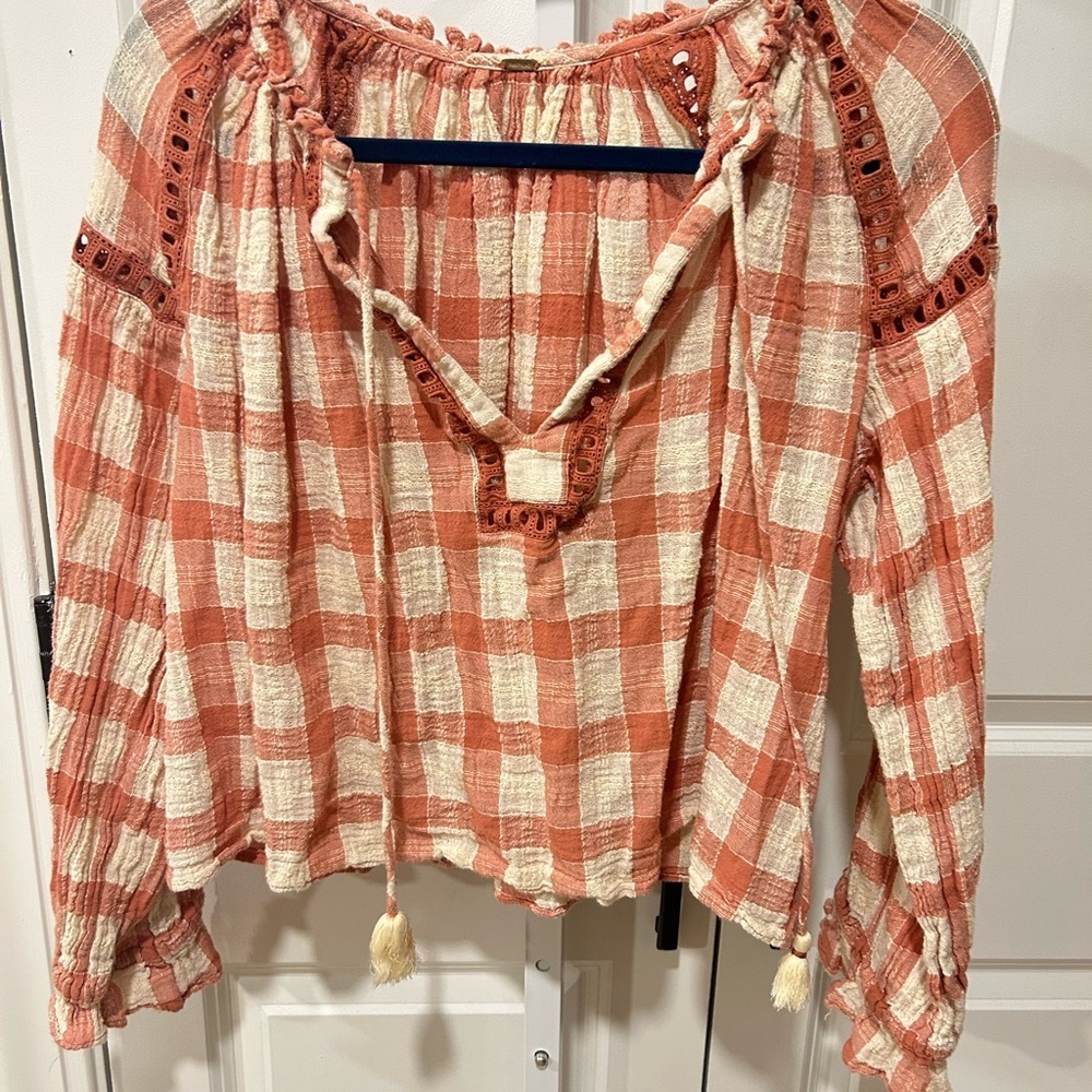 Free People Plaid Blouse - Picture 2 of 4
